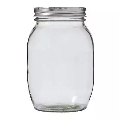 Surfaces Glass Mason Jar With Lid 32 Oz Clear Customizable Jar For DIY Arts • $25.99