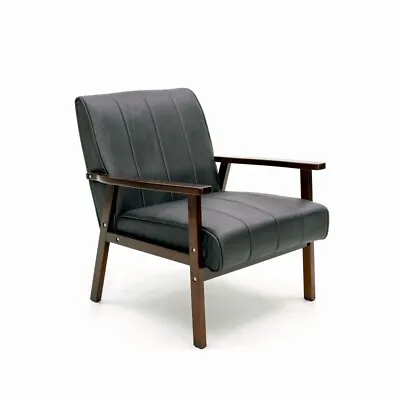 Armchair Stylish Modern Living Room Accent Single Chair Wood Frame Armchair • £59.99