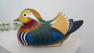 Rare Wooden Wood Decorative Mandarin Duck Ornament. • £89