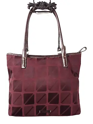 Nwot Nine & Co 2 Handle Over Shoulder Underarm Computer Bag Deep Maroon C-098 • £2.76