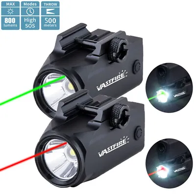 $49.96 • Buy 800LM Rechargeable Red Green Laser Sight Picatinny Rifle Pistol Light Flashlight
