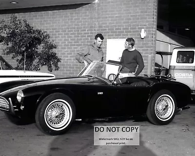 STEVE McQUEEN CARROLL SHELBY AND A COBRA 289 ROADSTER CAR - 8X10 PHOTO (OC016) • $8.87