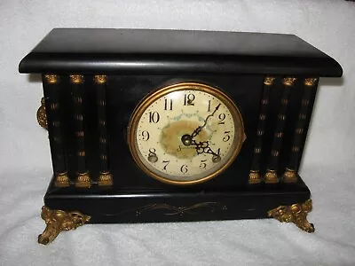 🌟 1923 Sessions Weldon Mantle Clock Black 6-column Quartz Mvmnt Multichime 3pt8 • $119.99