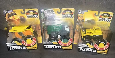 Tonka Monster Metal🚛Movers Lot Of 3 Inc Dump Truck Front Loader&Garbage Truck • $68.51