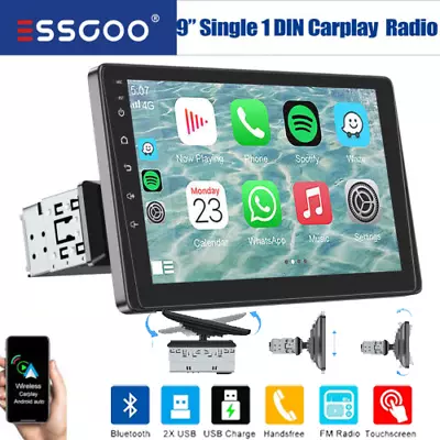 9 Inch Single DIN Car Stereo Wireless Apple CarPlay Android Auto Head Unit AUX • $148.99