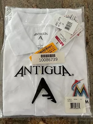 Miami Marlins MLB Antigua White Polo Shirt Men's Size Large NWT • $12.95