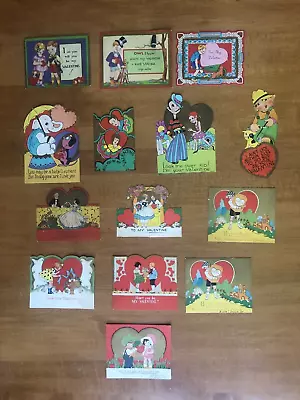 Vintage Antique Lot Of 14 Art Deco 1920s Valentine's Day Cards - 2 Charm Cards • $12