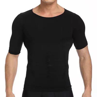 Compression Shirts For Men Shapewear Slimming Body Shaper Vest Workout Tank Tops • £15.99