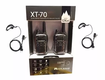 New Walkie Talkie Midland XT70+Charger+Headphones New Model • $74.43