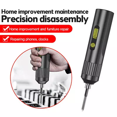 Electric Mini USB Rechargeable Cordless Screwdriver Drill Bits Power Tool Kit • $17.08