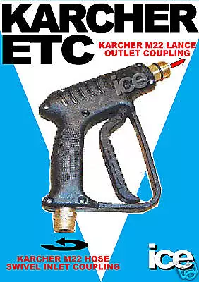 £79.99 • Buy Commercial Jet Wash Pressure Washer Steam Cleaner M22m Inlet Swivel Trigger Gun