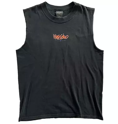 VTG Mossimo Limited Edition Black Spellout Sleeveless Tee Shirt M Skate Gym • $19.99