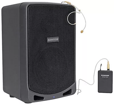 SAMSON XP106WDE 6  Portable Rechargeable Bluetooth Powered PA DJ Speaker+Headset • $359.95
