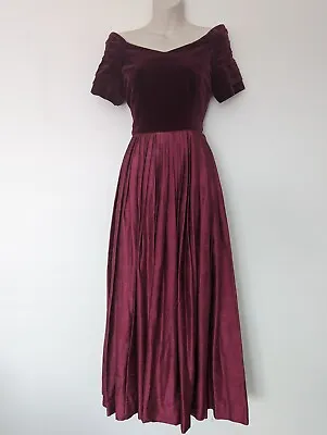 Handmade Velvet & Shantung Silk Vintage Corset Maxi Dress 6/8 • $48