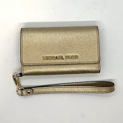 Michael Kors IPhone 5 Phone Case Wallet Wristlet Gold • $13.20