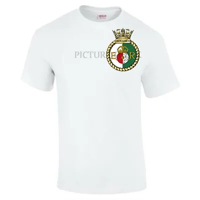 Hms Queen Elizabeth Crest Printed On A T Shirt. Choice Of 5 Colours • £14.99