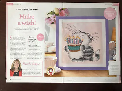 Margaret Sherry Birthday Cat Cross Stitch Chart **from A Magazine** • £1.60