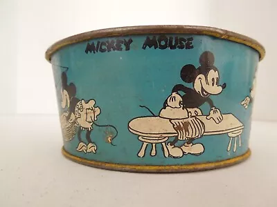 VINTAGE 1930 S  WALT DISNEY MICKEY MOUSE TIN WASH TUB HARD TO FIND OHIO ART • $75