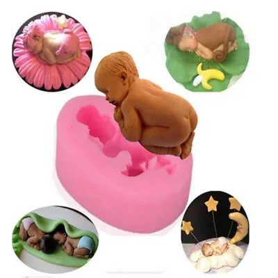 £3.99 • Buy Baby Silicone Fondant Cake Mould Topper Decor Chocolate Candy Soap Baking Molds