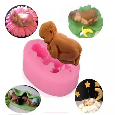 Baby Silicone Fondant Cake Mould Topper Decor Chocolate Candy Soap Baking Molds • £3.79