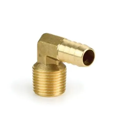 £4.79 • Buy Brass 90 Degree BSP Male Elbow Barbed Hose Tail Pipe Air Gas Fittings BSPT