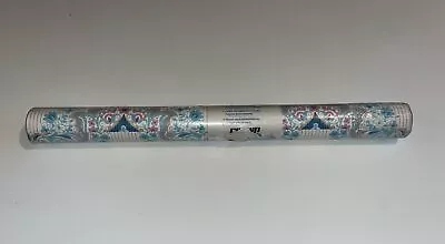 Crown Vintage Wallpaper Roll 70s 80s Fruit Floral Swirl Print Blue White NOS • £20.99