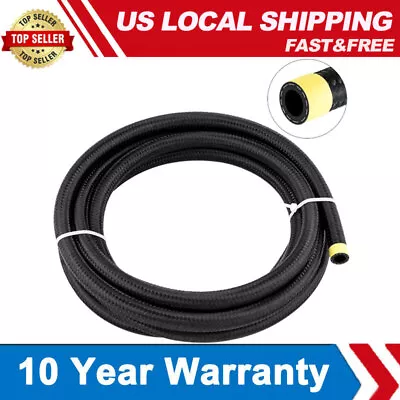 6AN Braided Stainless Fuel Line Hose 10FT Nylon Braided For 1/4  Tube Size CPE • $23.42