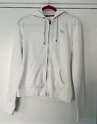 Abercrombie & Fitch White Zip Up Hoodie Size L • £10