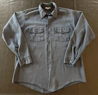 Vintage Dickies Mechanic Work Shirt Worn Buttery Soft Thin Grunge Distress • $19.99