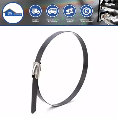 Stainless Steel Cable Tie PVC Coated Zip Tie Wrap Heavy Duty Size 200mm / 300mm • £0.99