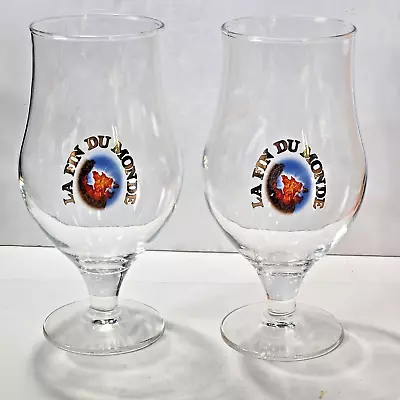 Lot Of 2 La Fin Du Monde .4 Liter Unibroue Brewery Chalice Goblet Beer Glasses • $29.95