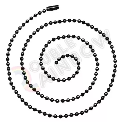 3mm Men Women's Stainless Steel Necklace Bead Ball 18-30 Chain Black Plated*C21 • $6.49