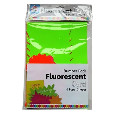 Coloured Fluorescent Card - Stars Flashes & Clouds Pricing Cards - Pack Of 28 • £4.30