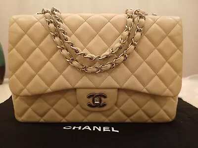 Chanel Classic Single Flap Bag Quilted Lambskin Leather Jumbo  • $5000