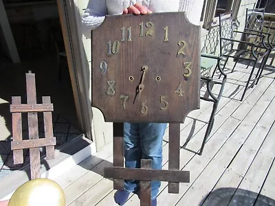 Vintage Original Arts And Crafts - Mission Oak Wall Clock For Parts Or Repair • $125