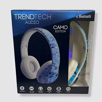 $36 Wireless Express Kids' Blue Camo Stereo Bluetooth On-Ear Headphones • $11.58