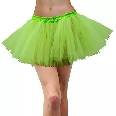 Neon Green Tulle Tutu Skirt 80s Costume Adult Standard Plus Size • $37.95