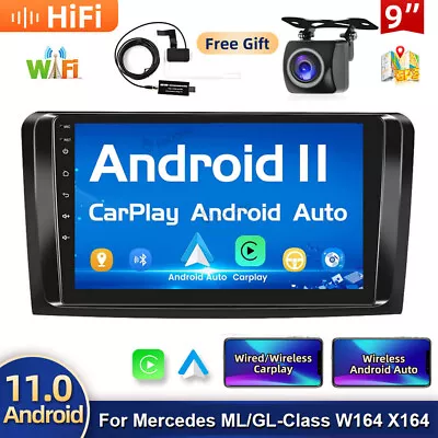 DAB+ For Mercedes ML/GL-Class 9  Android 11 Car Stereo Radio Carplay RDS W/ Cam • £173.99