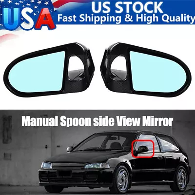 2xCarbon Fiber Manual Adjustable Side Mirrors For 92-95 Honda Civic EG 2DR Sport • $91.99