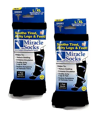 2 PACK - Miracle Socks Anti Fatigue Compression Socks Size L/XL • $9.50