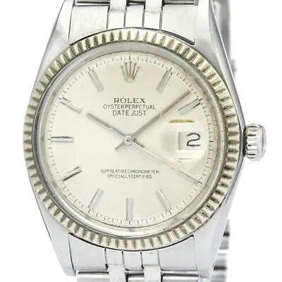 Vintage ROLEX Datejust 1601 White Gold Steel Automatic Mens Watch  BF563378 • $4598.27