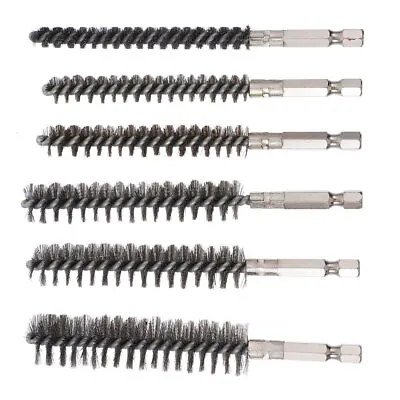 6 Pcs Pipe Brush Barrel Cleaning Cleaner 9mm Hole Metal Drill Bits • $10.98