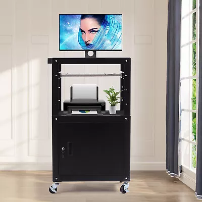 Height Adjustable Construction Metal AV Cart Projection Cart & Power Socket • $203