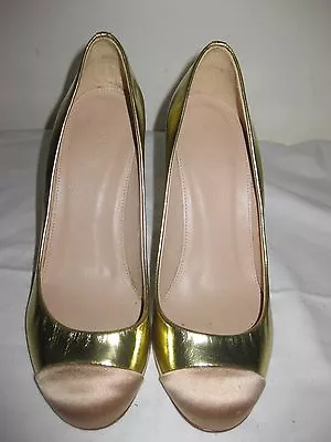  J.Crew  Cap Toe Patent Leather Pumps Shoes Size 5 Made In ITALY!!!!!!! • $39.99