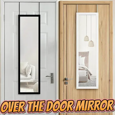 £29.99 • Buy Over The Door Full Length Mirror Black Or White Hanging Bedroom Wardrobe Workout