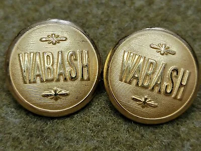 Wabash Railroad Uniform Button Original Gold Large             2 Buttons • $24