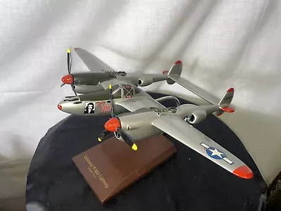 P-38 J Lightning MARGE WW2 Ace Mahogany Military Airplane Model Pacific Aircraft • $108.88