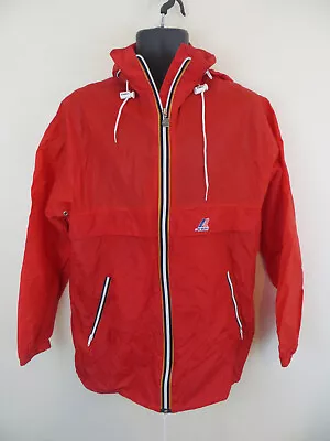 K-Way 7 Vintage Anorak Windbreaker 90s Retro Jacket Festival Red Coat Large L • $53.44