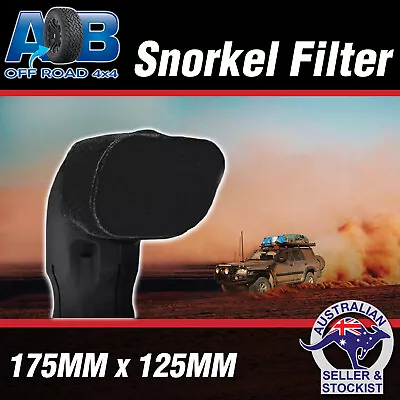 BLACK Snorkel Sock Pre Filter Cleaner 4  175x125mm Ram Head Cover Air Filter 4wd • $23.50