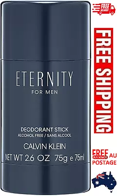 Calvin Klein Eternity Deodorant Stick For Men ALCOHOL FREE- 75g • $28.89